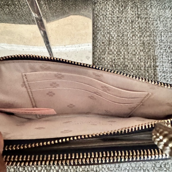 EUC Kate Spade Margaux Double Zip Bicolor Leather Chain Wallet Shoulder BAG - Picture 10 of 12